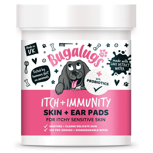 bugalugs-itch-immunity-skin-ear-pads-vorgefeuchtete-pads-zur-sanften-reinigung-v image 1