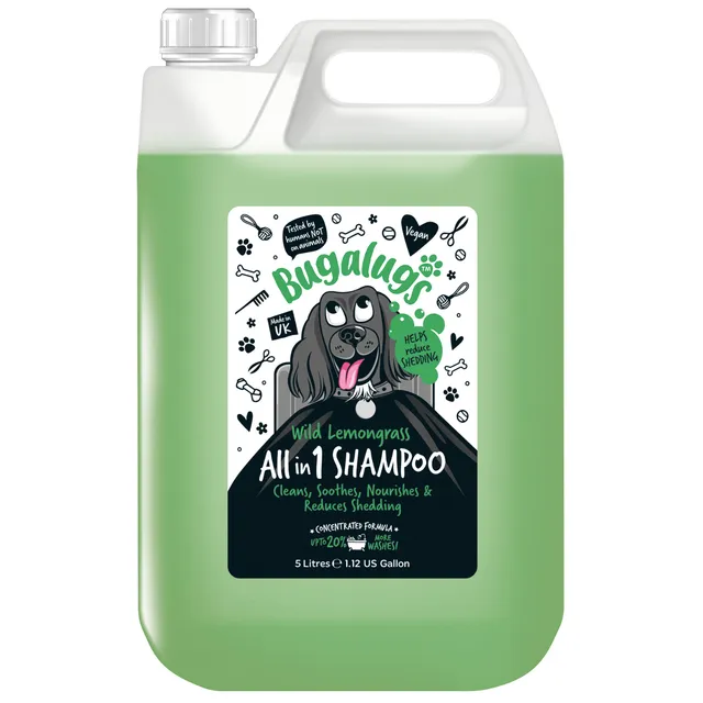 bugalugs-wild-lemongrass-all-in-1-shed-control-hundeshampoo-5l image 1
