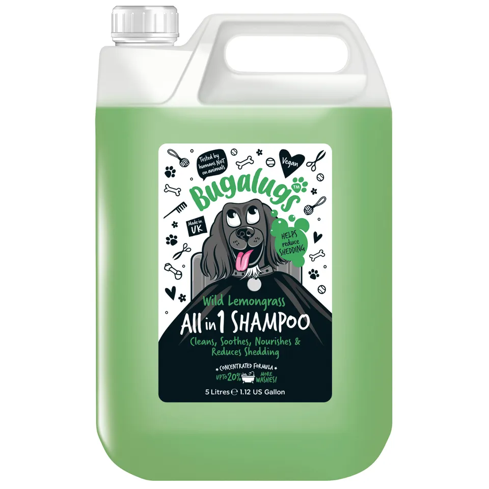 bugalugs-wild-lemongrass-all-in-1-shed-control-hundeshampoo-5l image 1