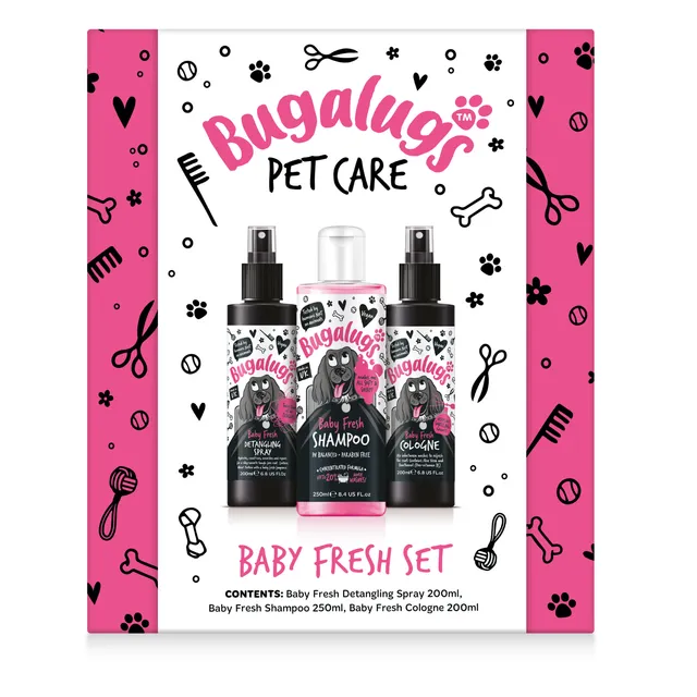 bugalugs-baby-fresh-gift-set-3-teiliges-hundepflege-set-mit-entzerrer-shampoo-du image 1
