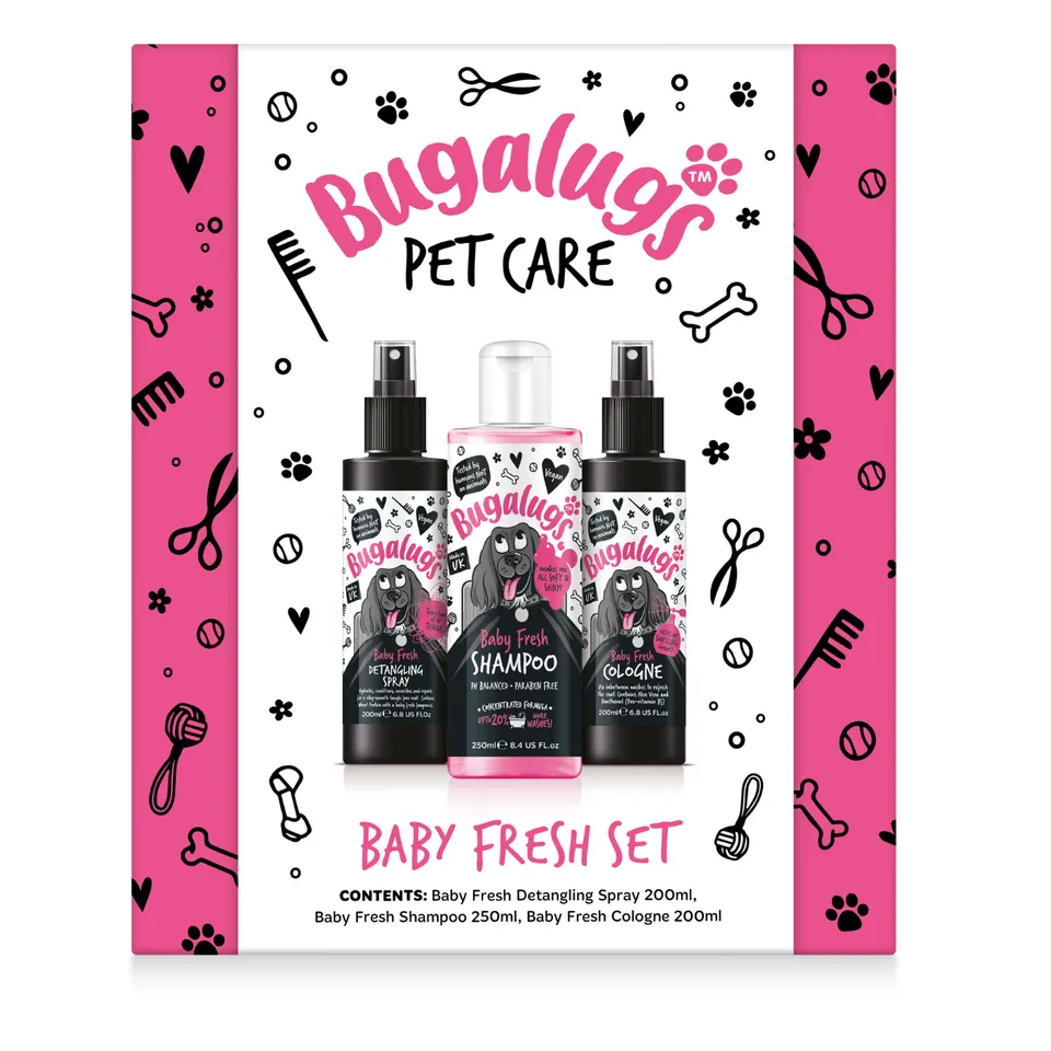 bugalugs-baby-fresh-gift-set-3-teiliges-hundepflege-set-mit-entzerrer-shampoo-du image 1