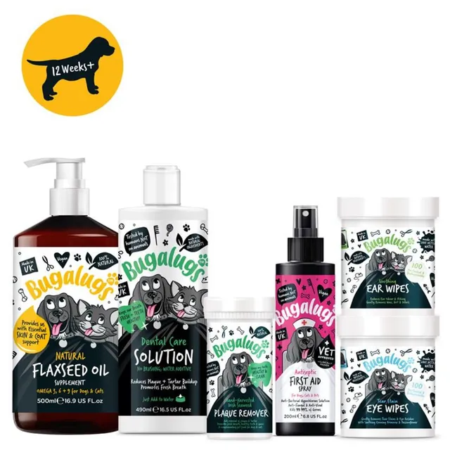 bugalugs-puppy-health-dental-essentials-bundle-6-teiliges-welpen-gesundheitsset- image 1