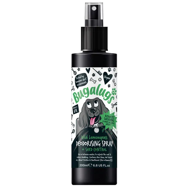 bugalugs-wild-lemongrass-deodorising-spray-mit-shed-control-hundedeo-spray-gegen image 1