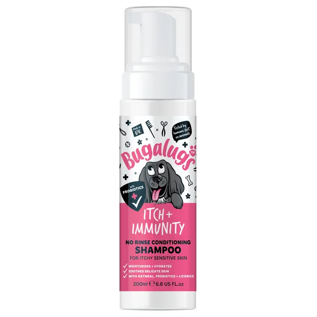 bugalugs-itch-immunity-no-rinse-shampoo-f-r-hunde-probiotisches-pflegeschaum-sha image 1