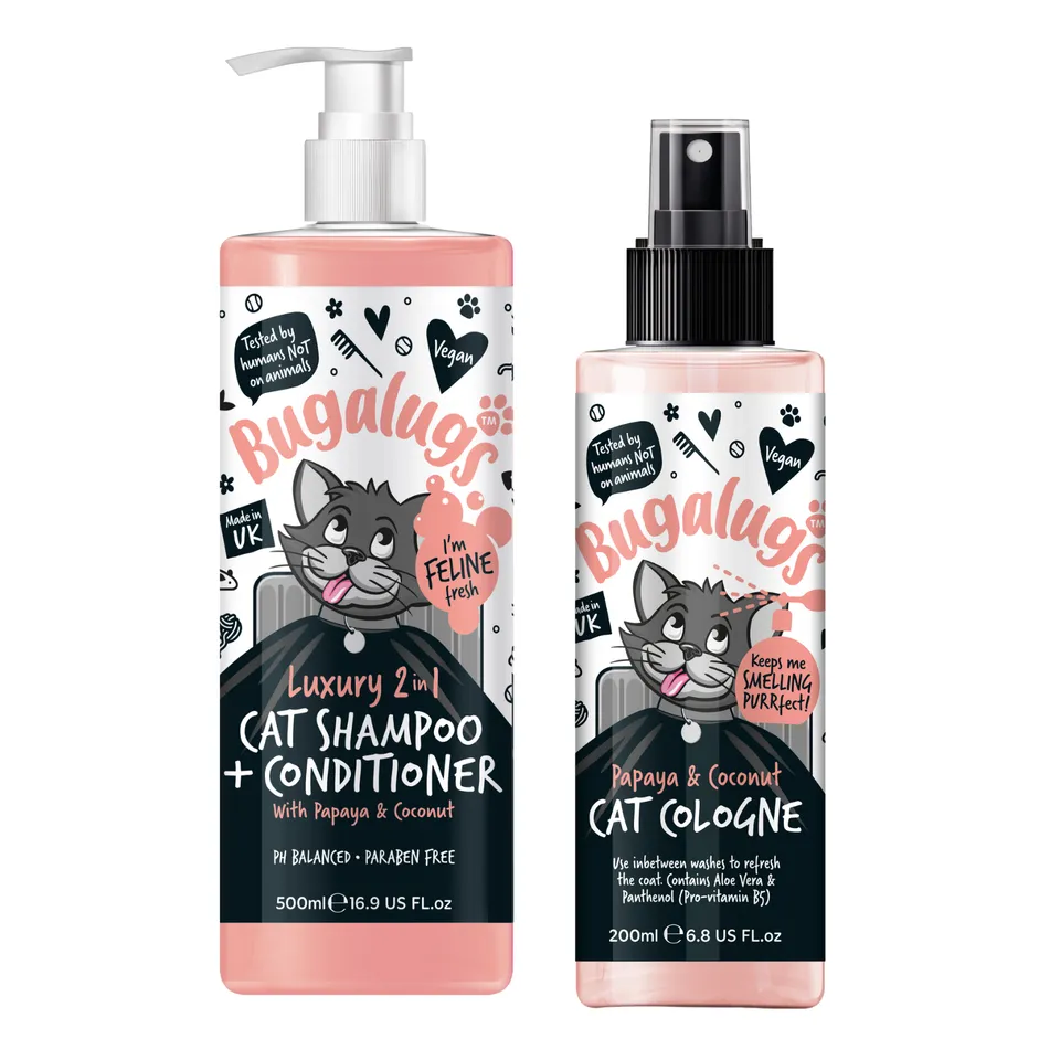 bugalugs-luxury-2-in-1-katzen-shampoo-conditioner-cat-cologne-pflegeset-papaya-c image 1
