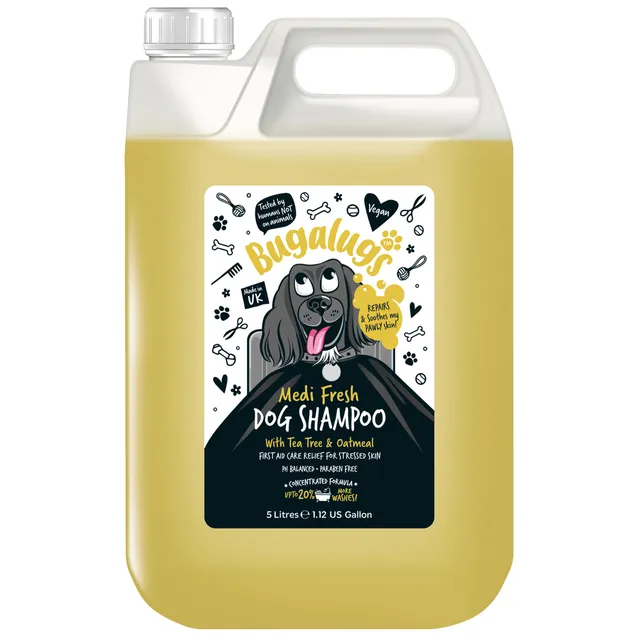 bugalugs-medi-fresh-hundeshampoo-mit-teebaum-haferflocken-5-liter-professionelle image 1