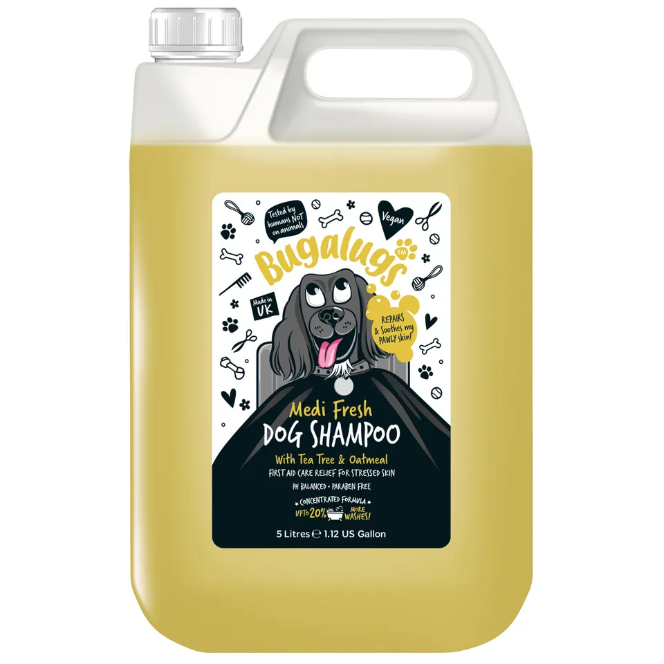 bugalugs-medi-fresh-hundeshampoo-mit-teebaum-haferflocken-5-liter-professionelle image 1