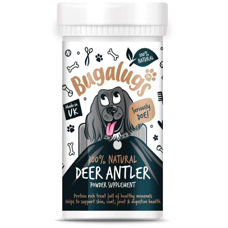 bugalugs-natural-deer-antler-supplement-powder-70-g-hirschgeweihpulver-f-r-hunde image 1