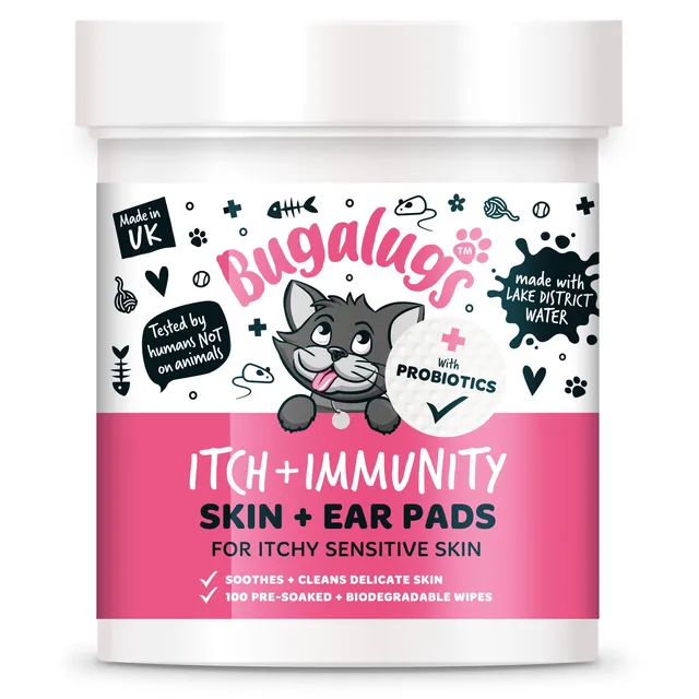 bugalugs-itch-immunity-skin-ear-pads-katzenpflege-pads-f-r-juckende-haut-und-ohr image 1