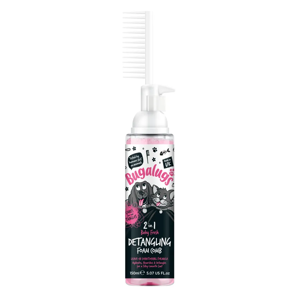 bugalugs-baby-fresh-2-in-1-entwirrungs-pflegeschaumkamm-f-r-hunde-katzen image 1