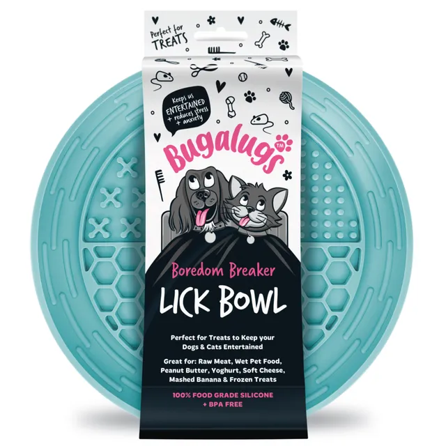 bugalugs-lick-bowl-for-dogs-cats-blue-lecknapf-besch-ftigungsnapf-gegen-langewei image 1