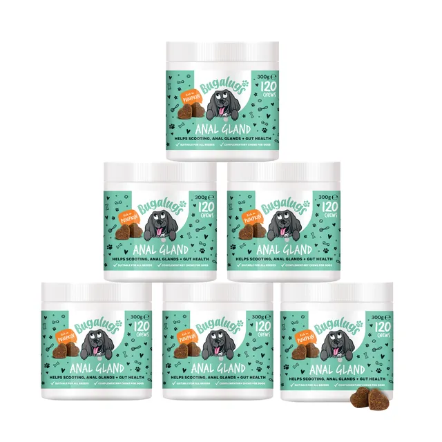 bugalugs-anal-gland-supplement-chews-f-r-hunde-6er-pack-ballaststoff-kautablette image 1