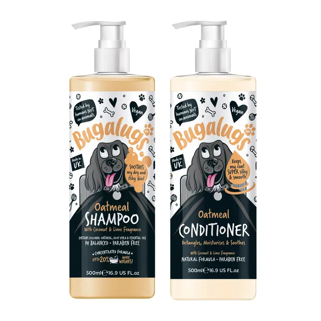 bugalugs-haferflocken-shampoo-conditioner-duo-f-r-hunde-mit-kokos-limette-duft-f image 1