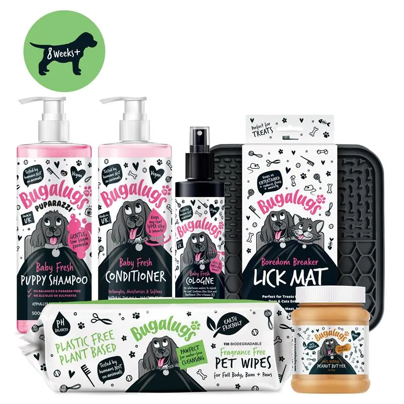 bugalugs-puppy-grooming-essentials-bundle-welpen-pflegeset-mit-shampoo-condition image 1