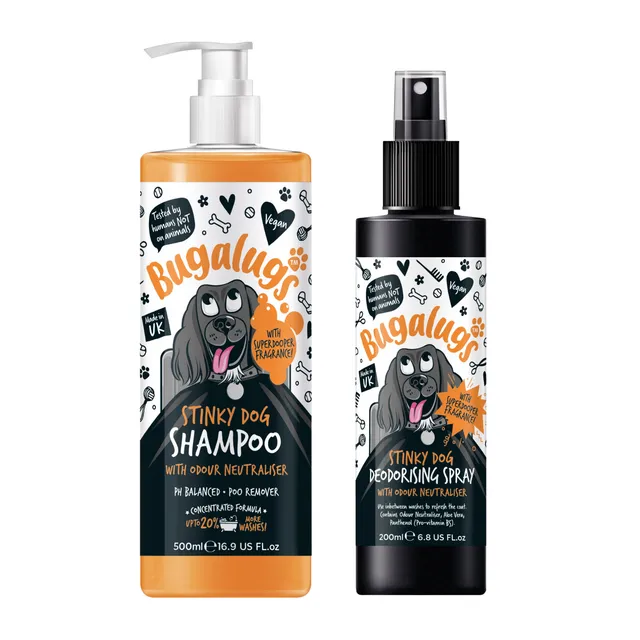 bugalugs-stinky-dog-shampoo-deodoriser-hundepflege-duo image 1