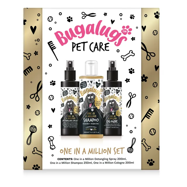 bugalugs-one-in-a-million-hunde-pflege-geschenkset-mit-k-lnischwasser-200ml-luxu image 1