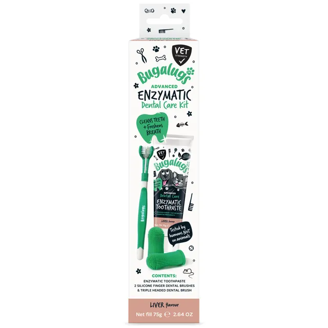 bugalugs-dental-care-kit-f-r-hunde-katzen-enzym-zahnpasta-triple-headed-fingerza image 1