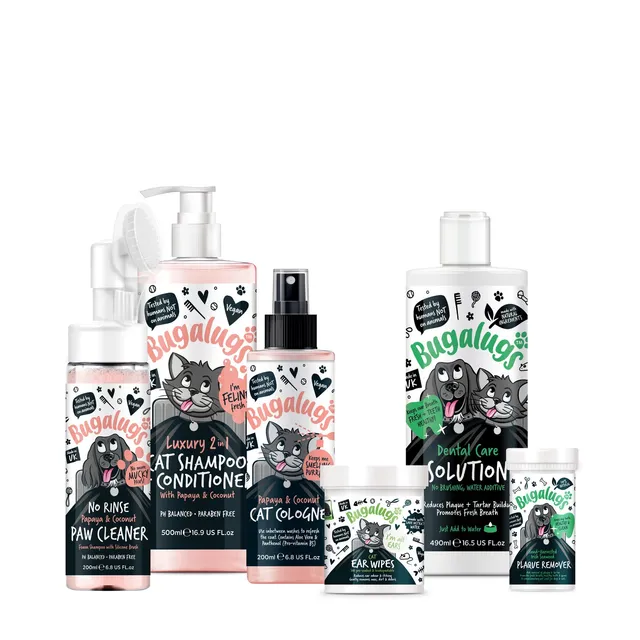 bugalugs-cat-grooming-dental-bundle-katzenpflege-set-shampoo-pfotenreiniger-zahn image 1