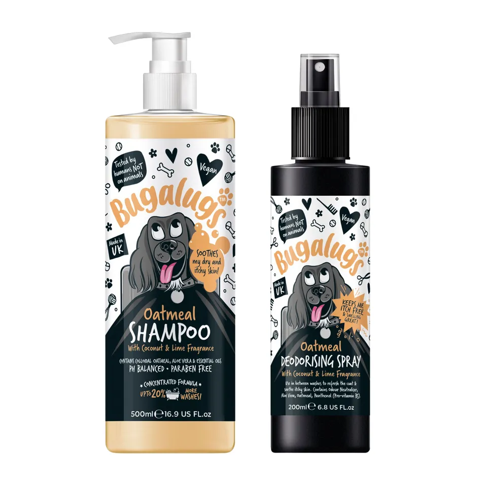 bugalugs-oatmeal-shampoo-deodoriser-grooming-bundle-hafer-shampoo-500ml-deo-spra image 1