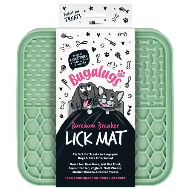 bugalugs-boredom-breaker-lick-mat-f-r-hunde-katzen-gr-n-texturierte-leckmatte-ge image 1