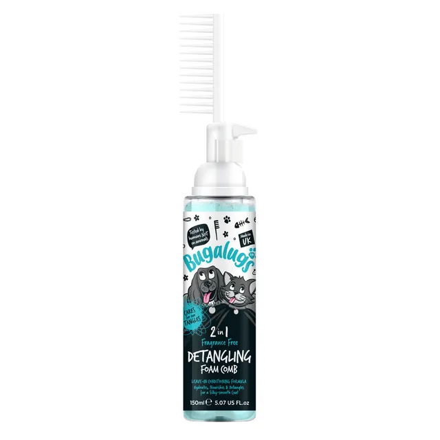 bugalugs-fragrance-free-2-in-1-detangling-foam-comb-parf-mfreier-entwirrungs-kam image 1