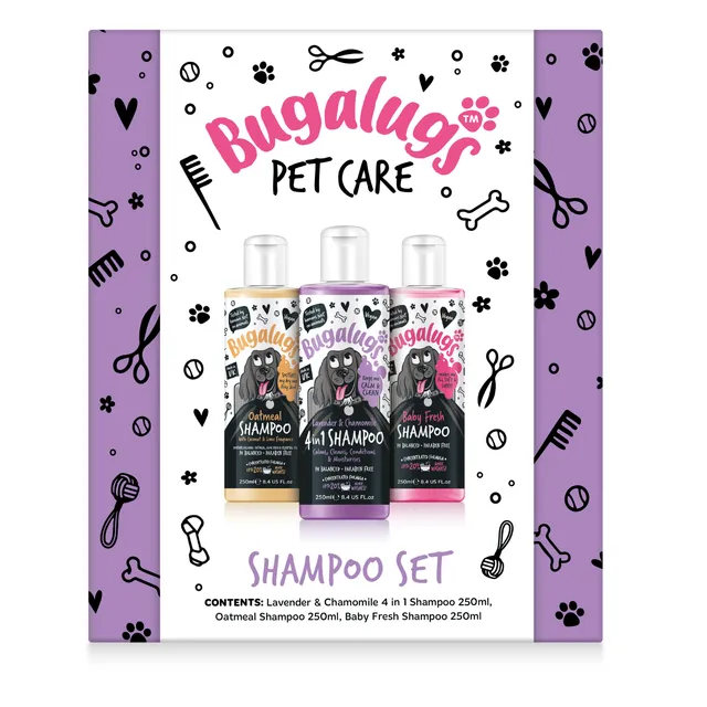 bugalugs-hunde-shampoo-set-3x250-ml-baby-fresh-haferflocken-lavendel-kamille-veg image 1