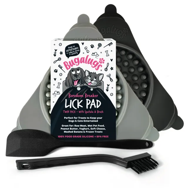 bugalugs-triangle-lick-pad-twin-pack-leckmatte-mit-saugn-pfen-f-r-hunde-katzen-s image 1