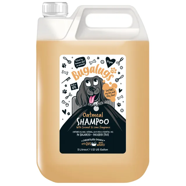 bugalugs-oatmeal-sensitive-hundeshampoo-mit-kokos-limette-5-liter-kanister-hafer image 1