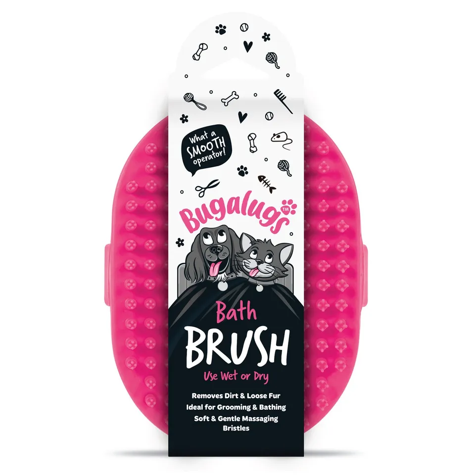 bugalugs-bath-brush-nass-trockenb-rste-f-r-hunde-katzen-pink image 1