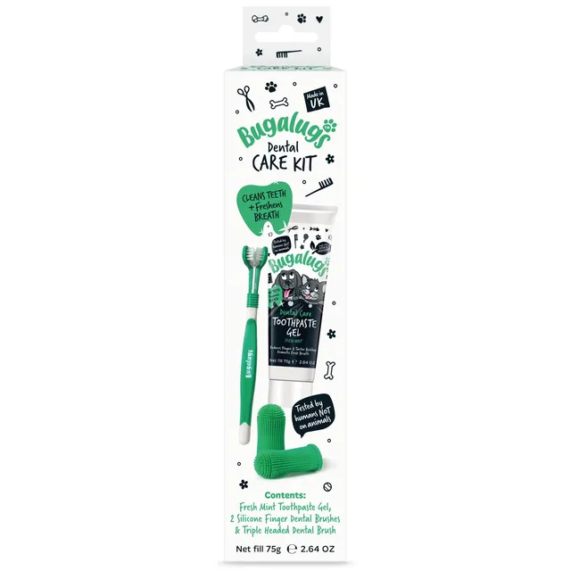 bugalugs-dental-care-kit-f-r-hunde-katzen-zahnpasta-gel-triple-head-zahnb-rste-f image 1