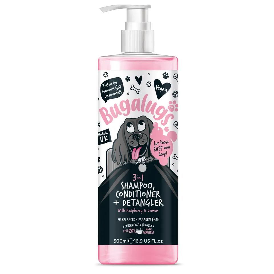 bugalugs-3-in-1-raspberry-lemon-hundeshampoo-conditioner-detangler image 1