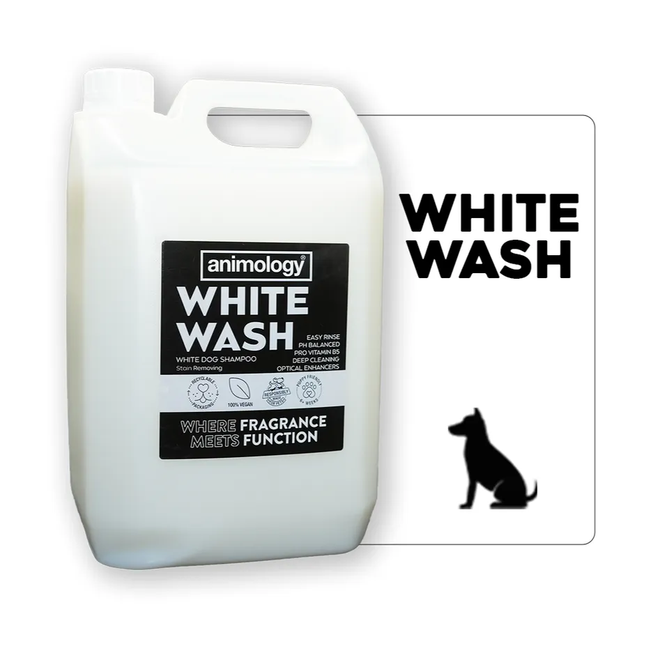 animology-white-wash-hundeshampoo-5l-konzentrat-20-1-tiefenreinigendes-fleckentf image 1