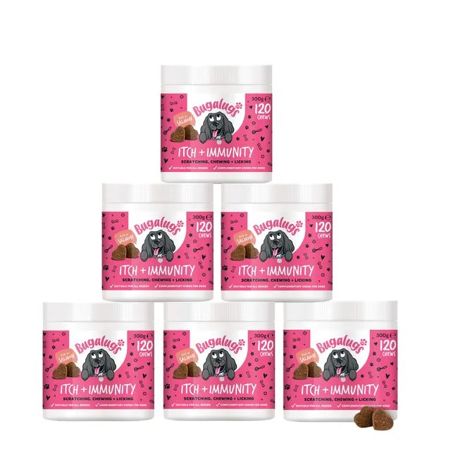bugalugs-itch-immunity-supplement-chews-6er-pack-juckreiz-immun-kautabletten-mit image 1