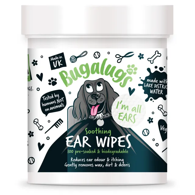 bugalugs-beruhigende-ohrent-cher-f-r-hunde-100-vorgereinigte-biologisch-abbaubar image 1