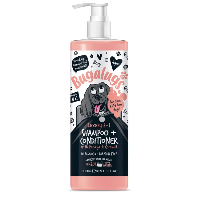 bugalugs-luxury-2-in-1-dog-shampoo-conditioner-mit-papaya-kokos image 1