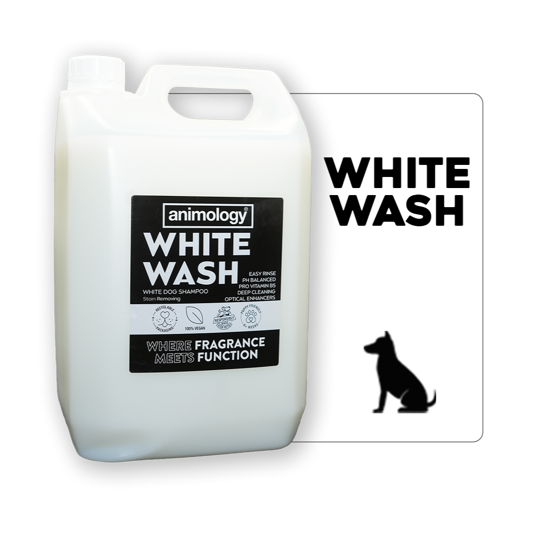 animology-white-wash-hundeshampoo-5l-konzentrat-20-1-tiefenreinigendes-fleckentf image 1