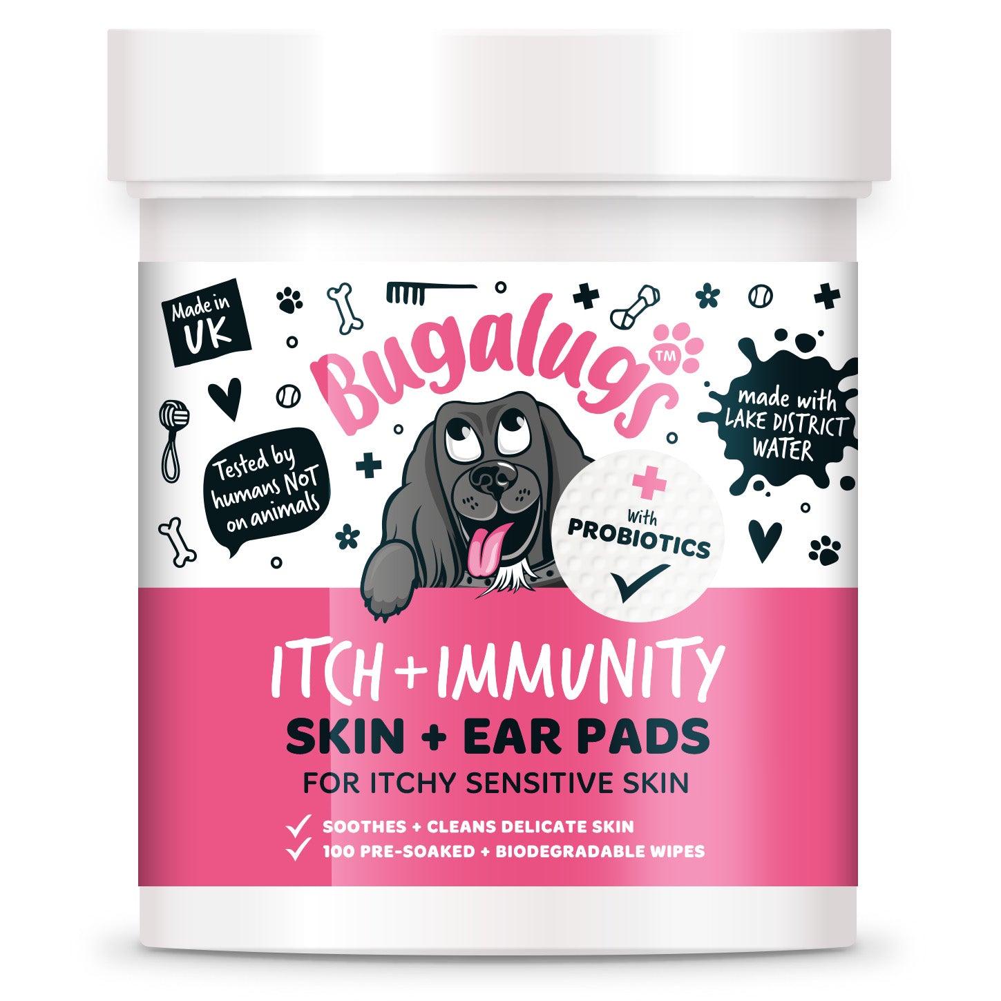bugalugs-itch-immunity-skin-ear-pads-vorgefeuchtete-pads-zur-sanften-reinigung-v image 1