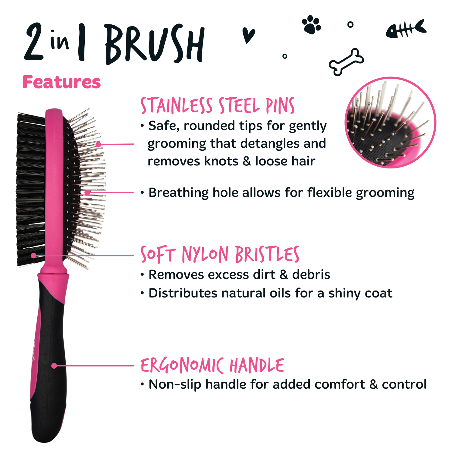 bugalugs-2-in-1-doppelseitige-grooming-b-rste-f-r-hunde-katzen image 3