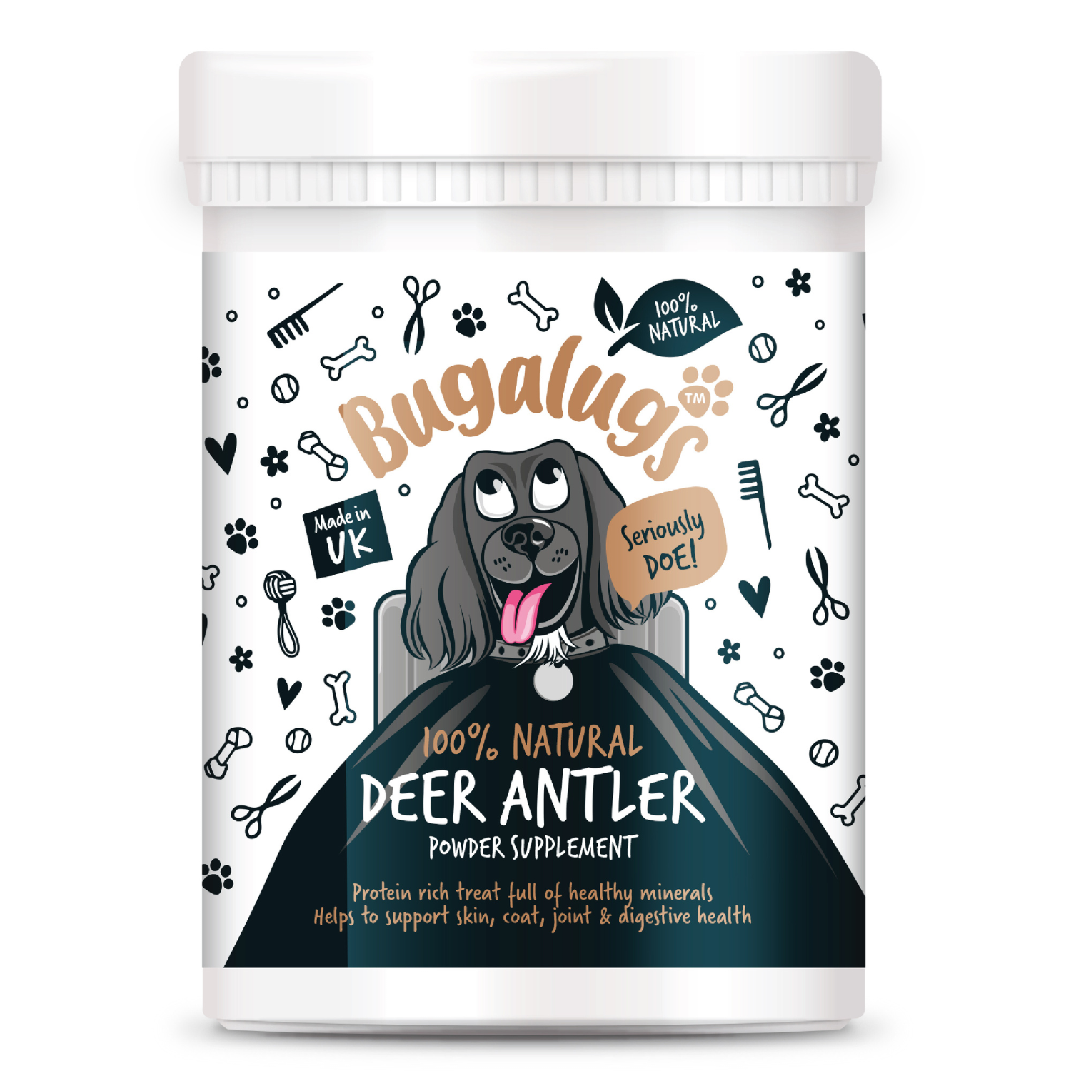 bugalugs-natural-deer-antler-supplement-powder-100-nat-rliches-hirschhornpulver- image 1