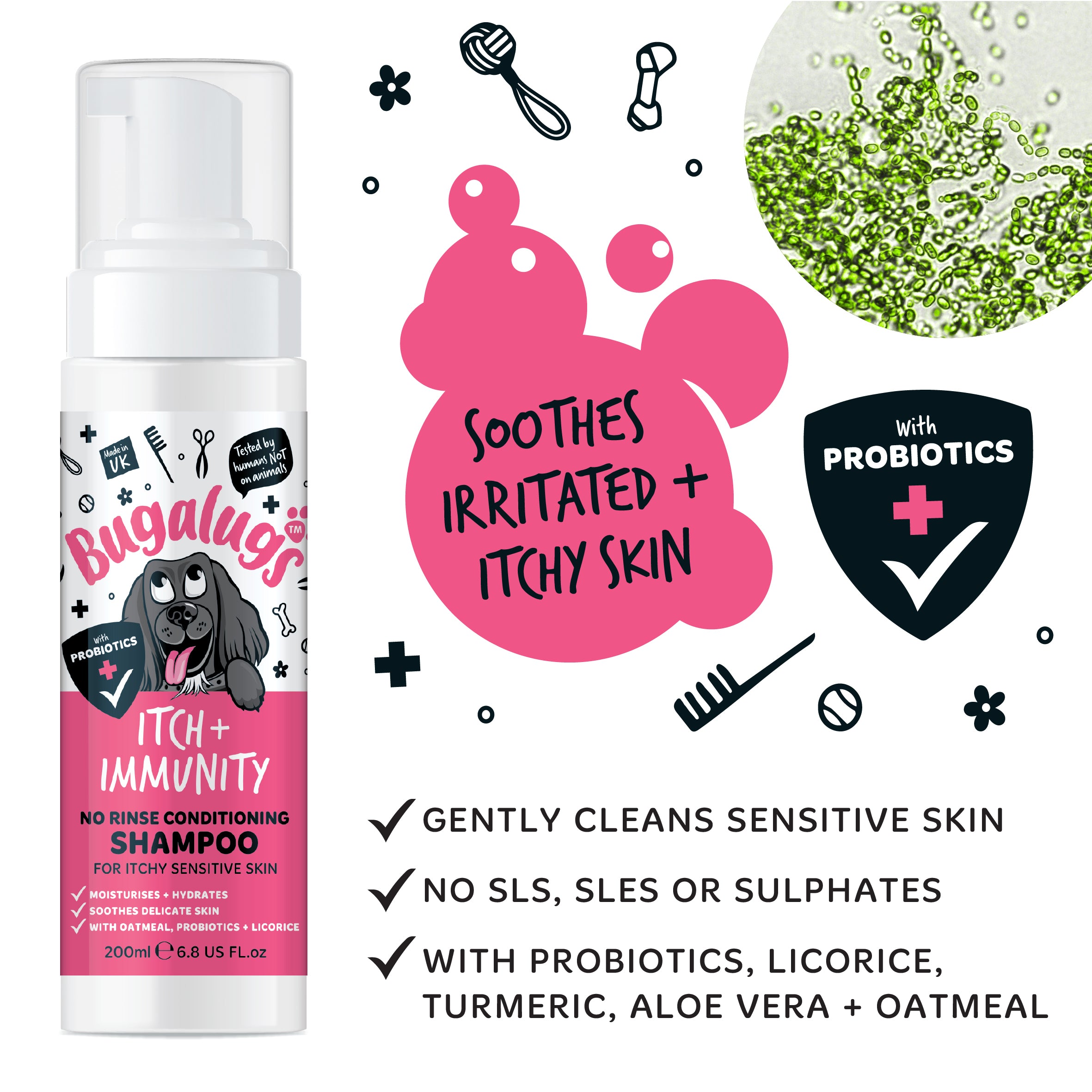 bugalugs-itch-immunity-no-rinse-shampoo-f-r-hunde-probiotisches-pflegeschaum-sha image 2