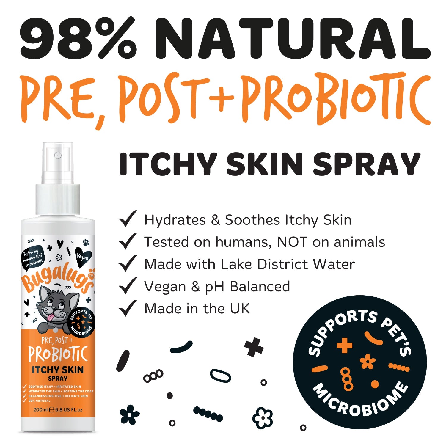 bugalugs-pre-post-probiotic-itchy-skin-spray-for-cats-beruhigungsspray-gegen-juc image 2