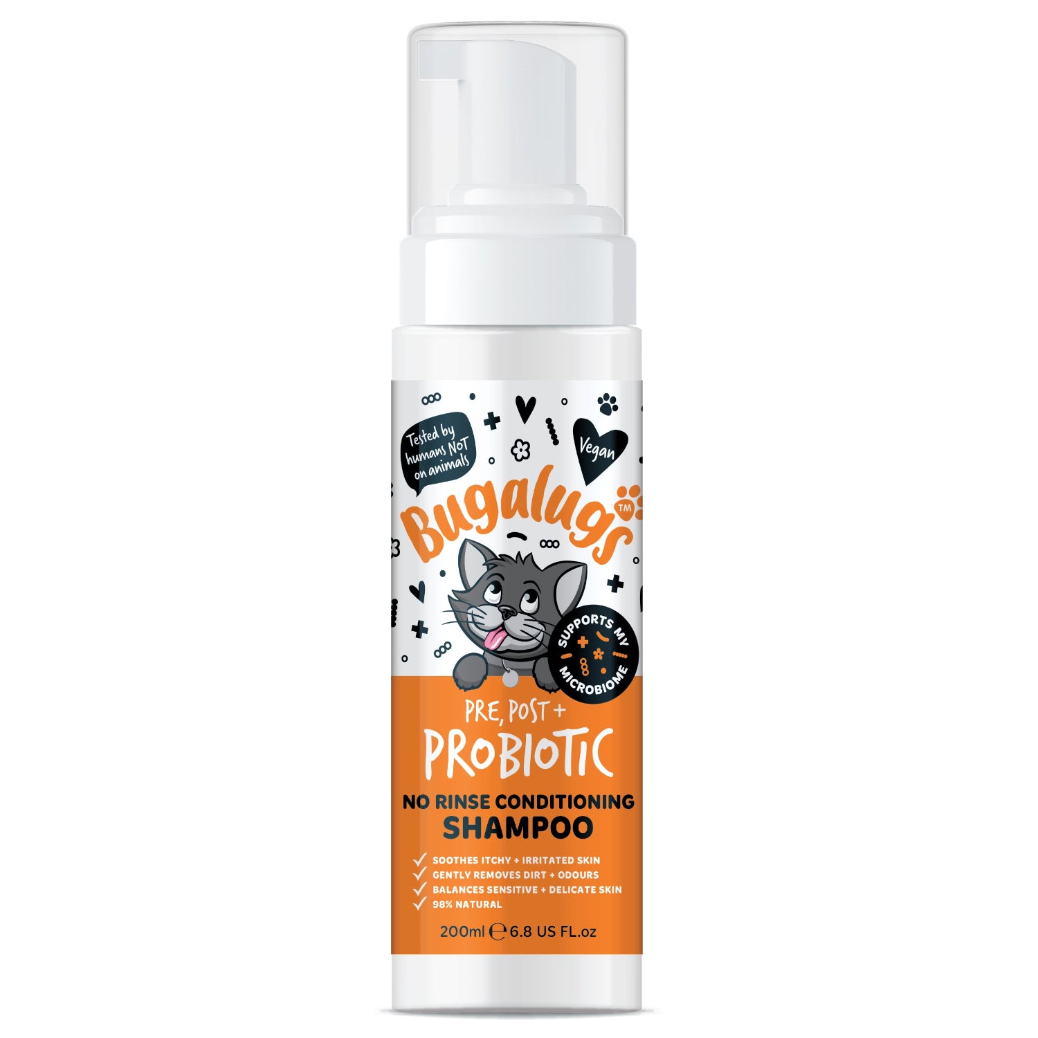 bugalugs-pre-post-probiotic-no-rinse-shampoo-f-r-katzen-probiotische-trockenrein image 1