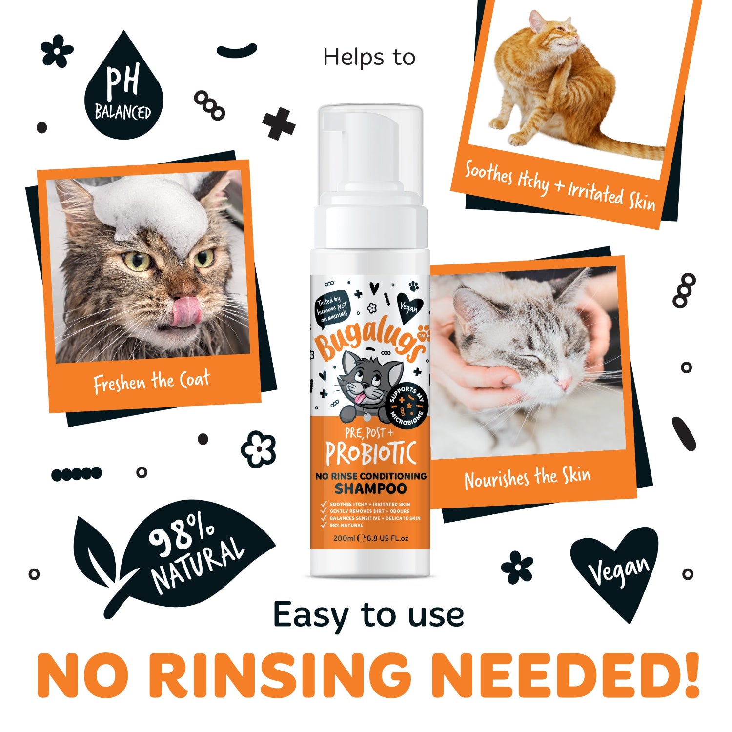 bugalugs-pre-post-probiotic-no-rinse-shampoo-f-r-katzen-probiotische-trockenrein image 6