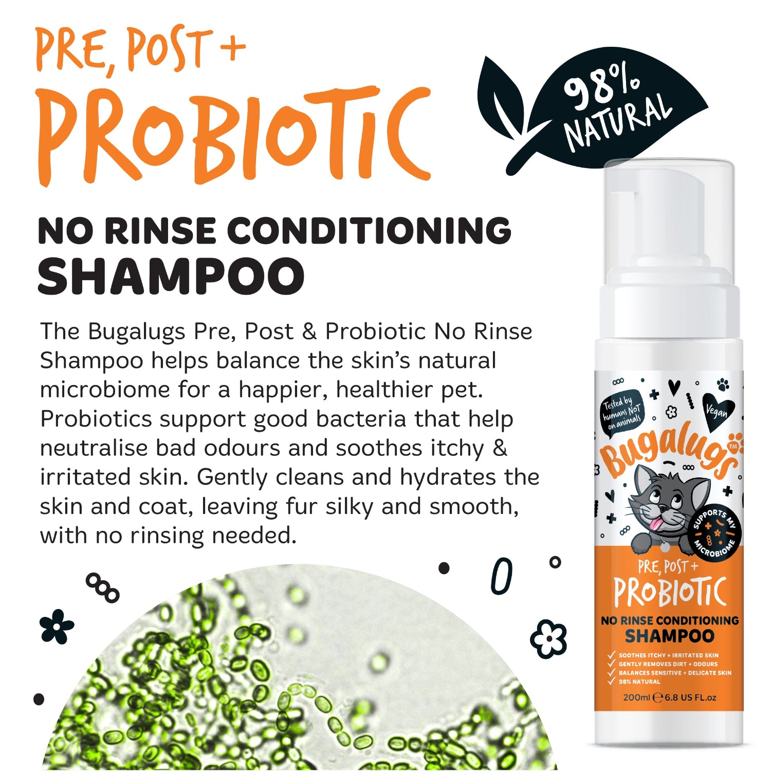 bugalugs-pre-post-probiotic-no-rinse-shampoo-f-r-katzen-probiotische-trockenrein image 2