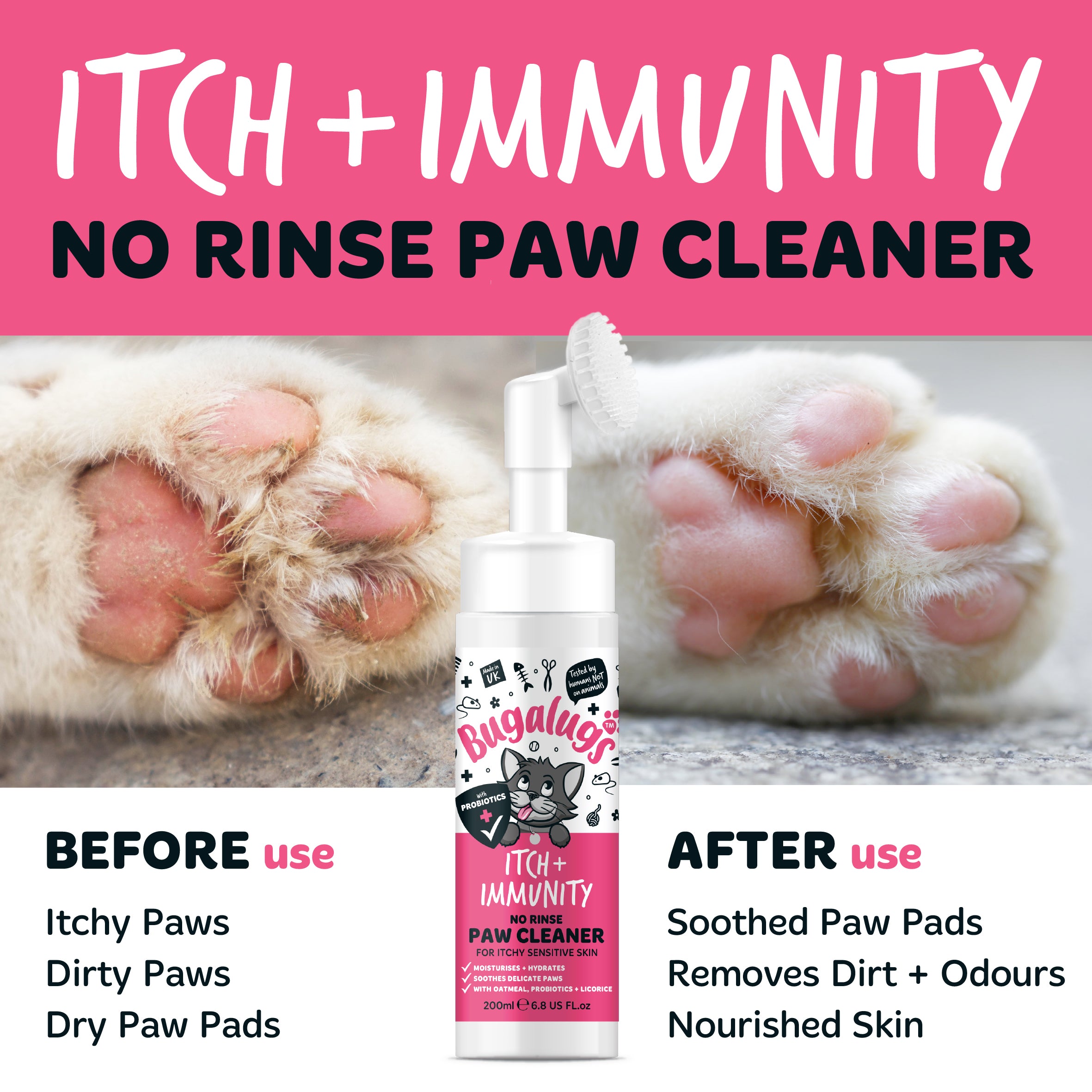 bugalugs-itch-immunity-no-rinse-pfotenreiniger-f-r-katzen-probiotischer-wasserlo image 2