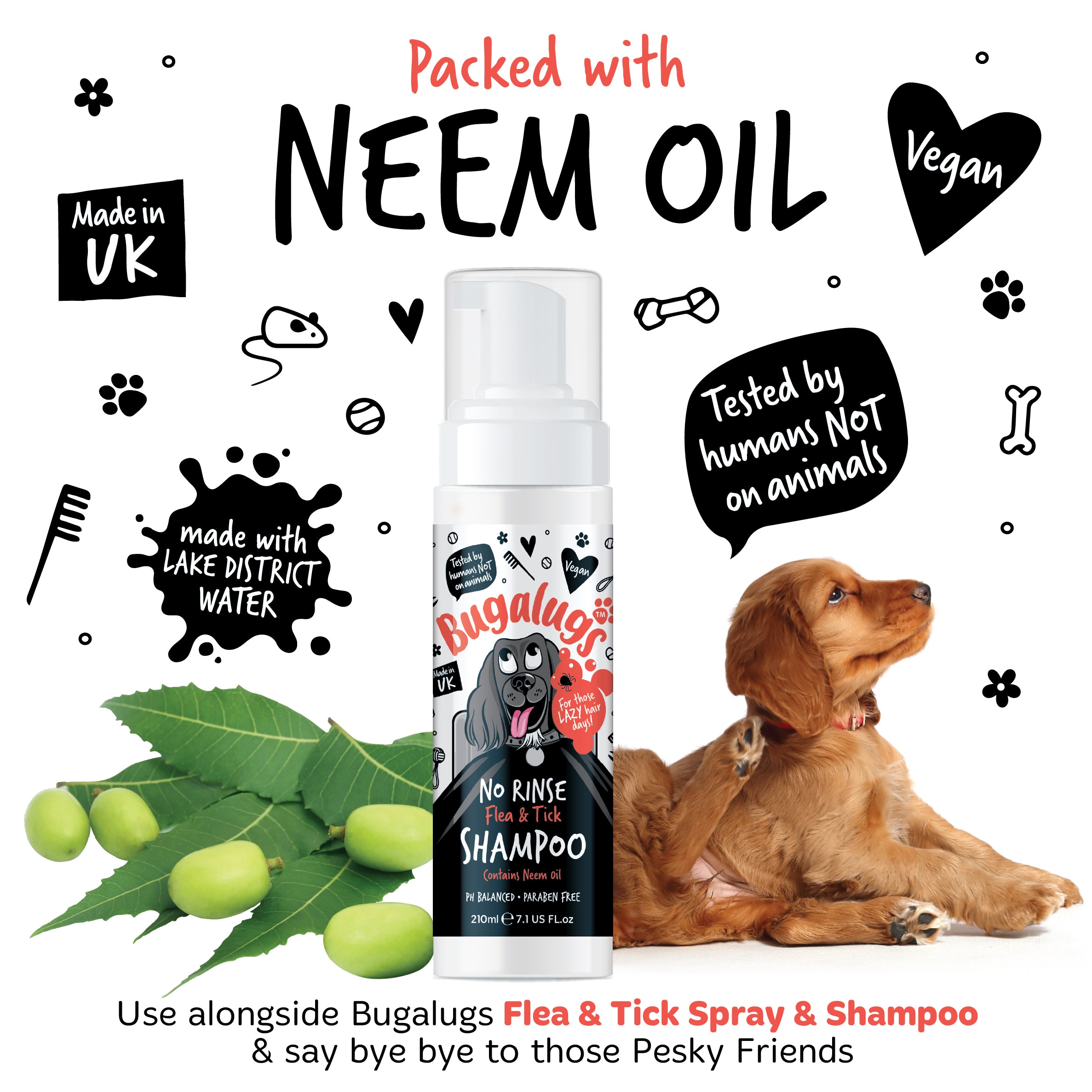 bugalugs-no-rinse-flea-tick-shampoo-floh-zeckenshampoo-ohne-aussp-len-mit-neem-l image 4