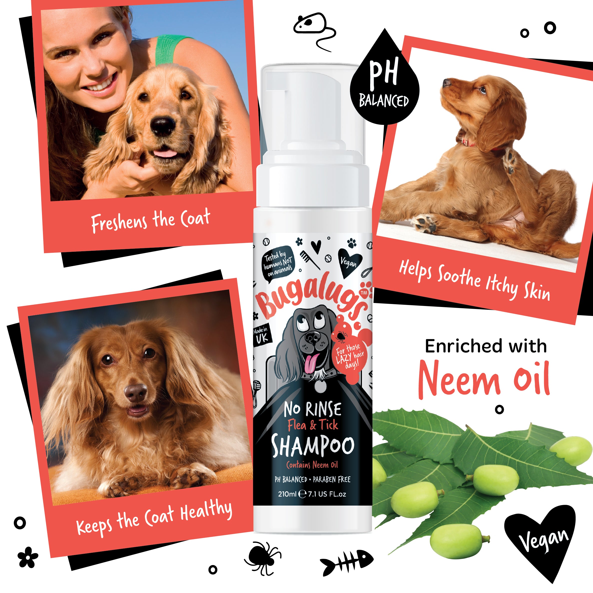 bugalugs-no-rinse-flea-tick-shampoo-floh-zeckenshampoo-ohne-aussp-len-mit-neem-l image 5