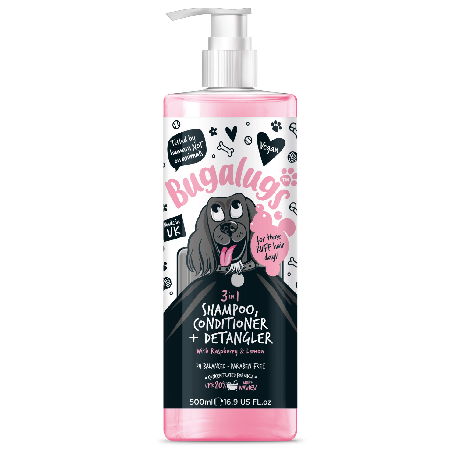 bugalugs-3-in-1-raspberry-lemon-hundeshampoo-conditioner-detangler image 1