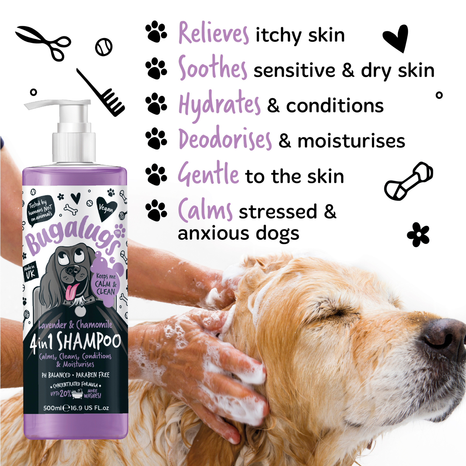 bugalugs-lavender-chamomile-4-in-1-calming-shampoo-beruhigendes-hundeshampoo-con image 4