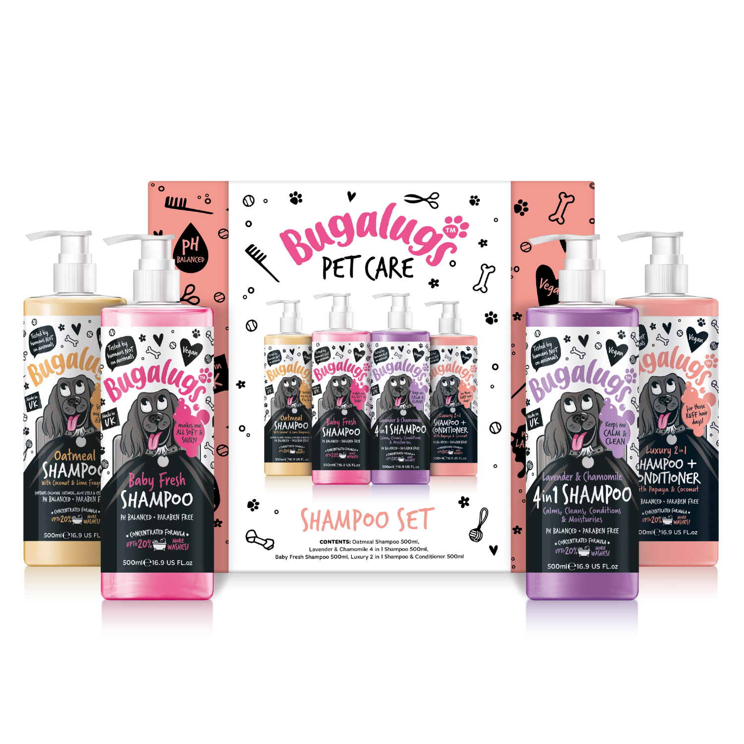 bugalugs-shampoo-set-dog-grooming-giftset-4x500ml-hundeshampoo-geschenkset-mit-l image 2